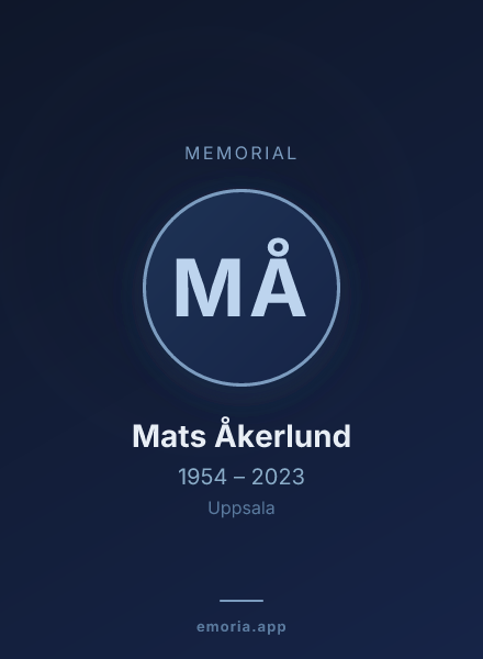 Memorial portrait of Mats Åkerlund