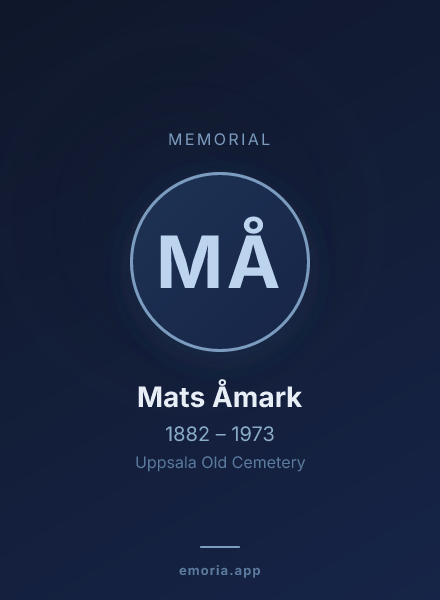 Memorial portrait of Mats Åmark