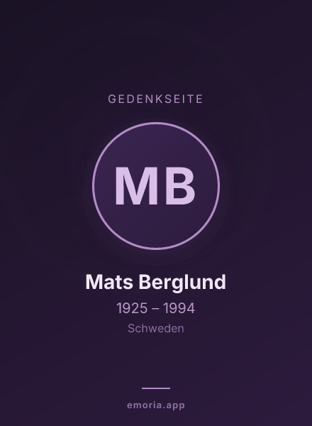Gedenkportrait von Mats Berglund