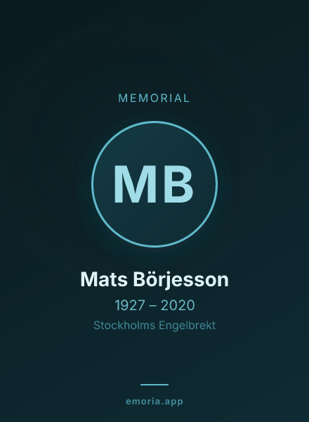 Memorial portrait of Mats Börjesson
