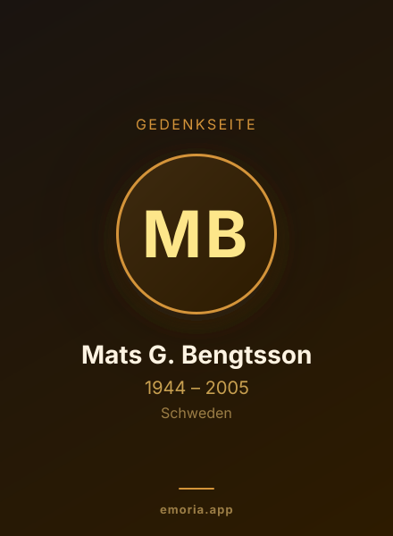 Gedenkportrait von Mats G. Bengtsson