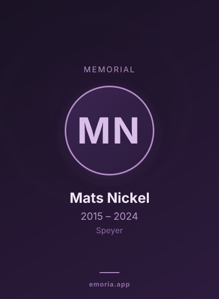 Memorial portrait of Mats Nickel