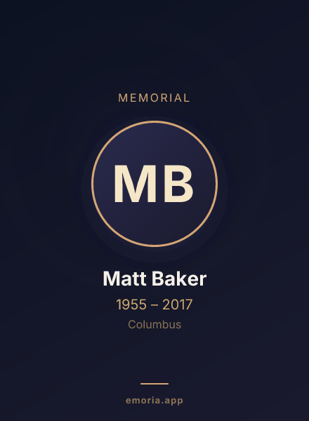 Memorial portrait of Matt Baker