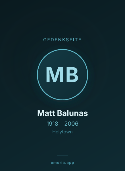 Gedenkportrait von Matt Balunas