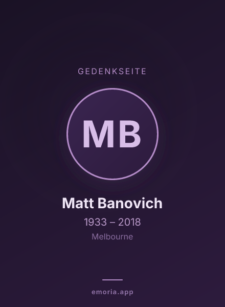 Gedenkportrait von Matt Banovich