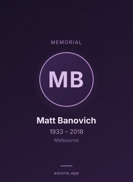 Memorial portrait of Matt Banovich