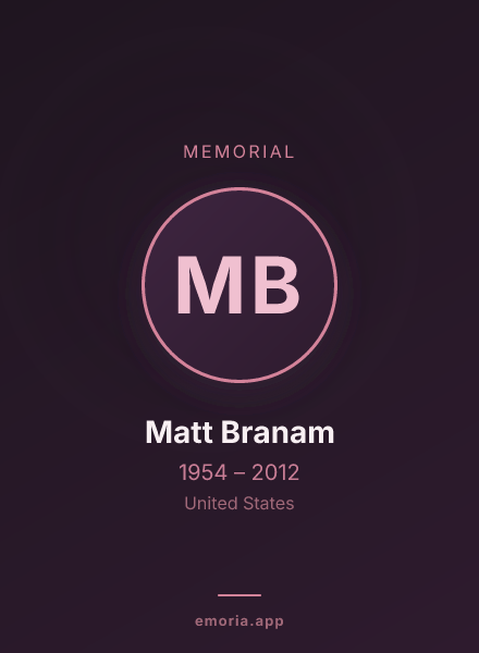 Memorial portrait of Matt Branam