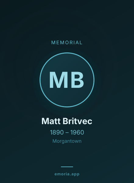 Memorial portrait of Matt Britvec