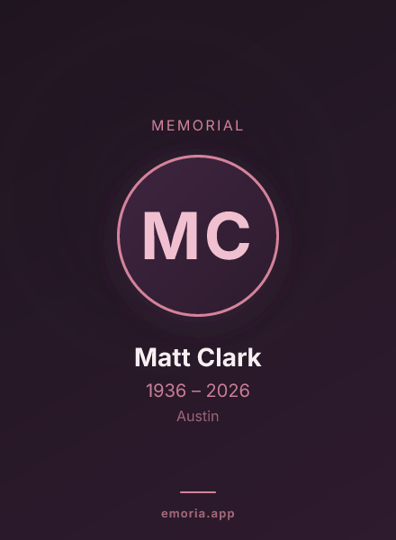 Memorial portrait of Matt Clark