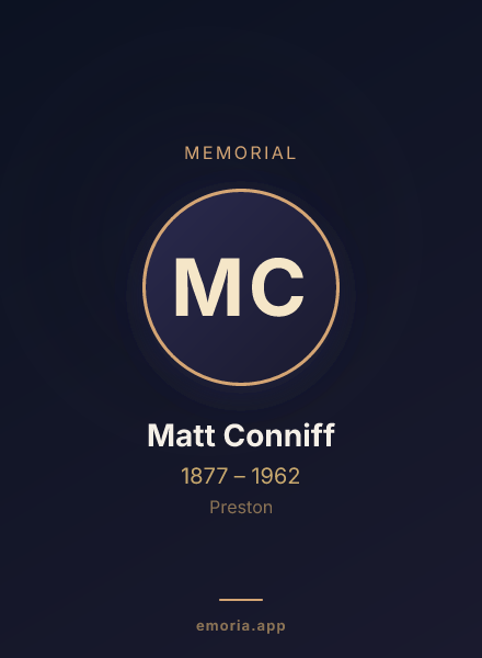 Memorial portrait of Matt Conniff