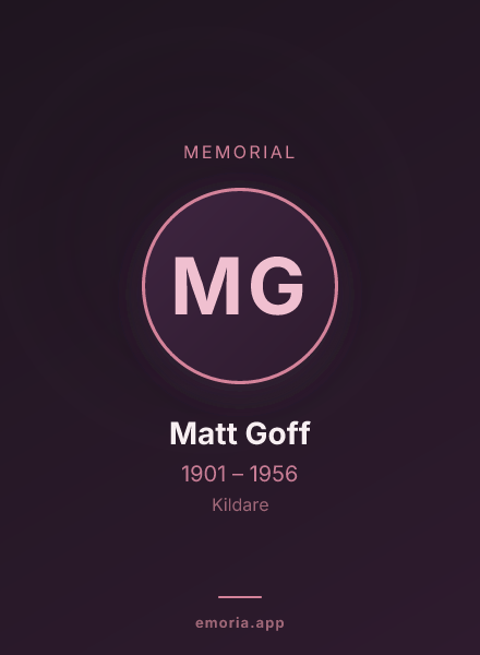 Memorial portrait of Matt Goff