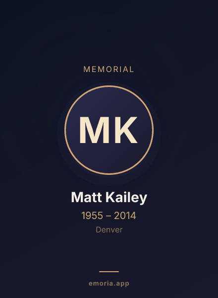 Memorial portrait of Matt Kailey