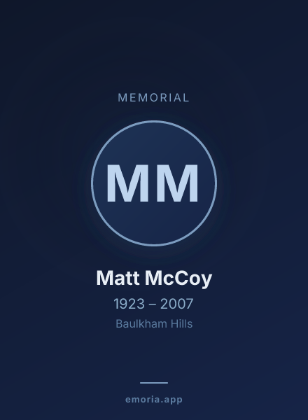 Memorial portrait of Matt McCoy