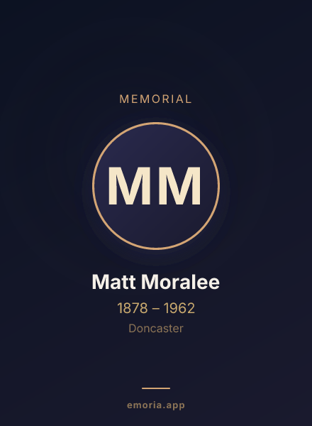 Memorial portrait of Matt Moralee