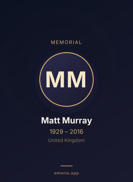 Memorial portrait of Matt Murray