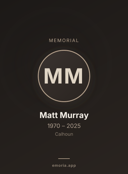 Memorial portrait of Matt Murray