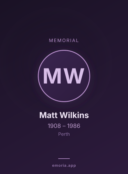 Memorial portrait of Matt Wilkins