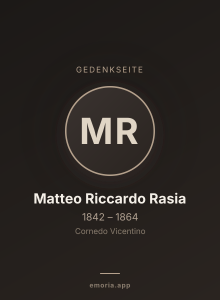Gedenkportrait von Matteo Riccardo Rasia