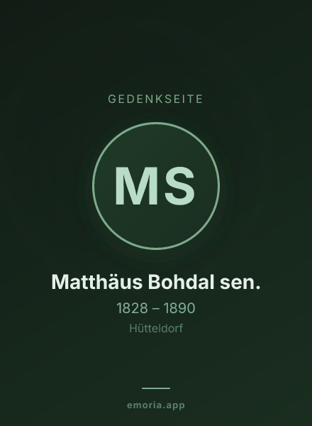 Gedenkportrait von Matthäus Bohdal sen.