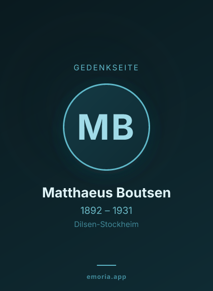 Gedenkportrait von Matthaeus Boutsen