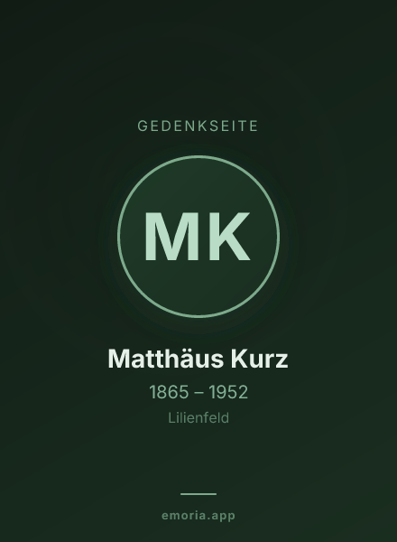 Gedenkportrait von Matthäus Kurz