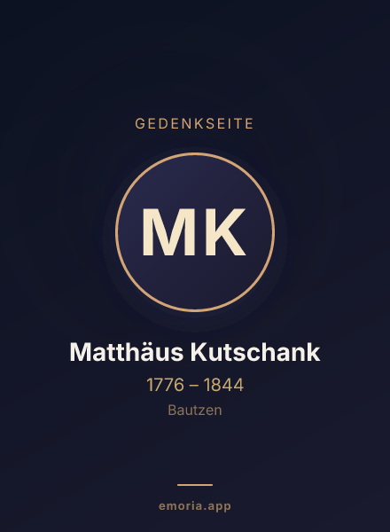 Gedenkportrait von Matthäus Kutschank