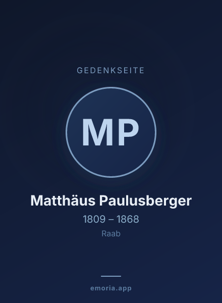 Gedenkportrait von Matthäus Paulusberger