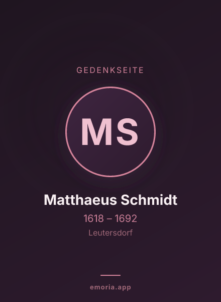 Gedenkportrait von Matthaeus Schmidt