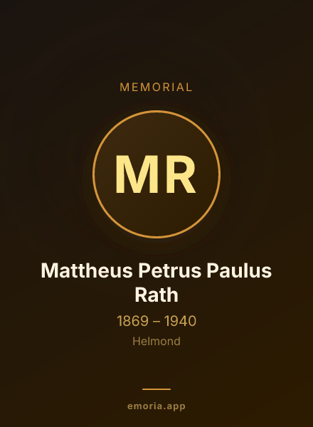 Memorial portrait of Mattheus Petrus Paulus Rath