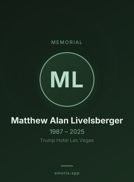 Memorial portrait of Matthew Alan Livelsberger