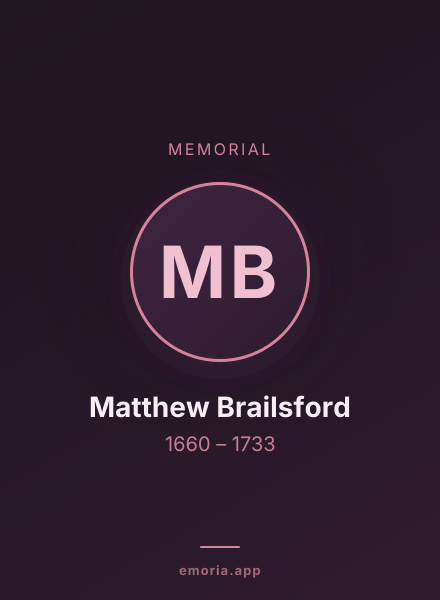 Memorial portrait of Matthew Brailsford