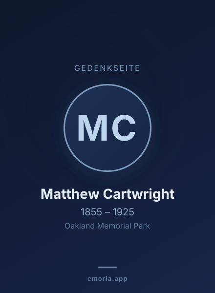 Gedenkportrait von Matthew Cartwright