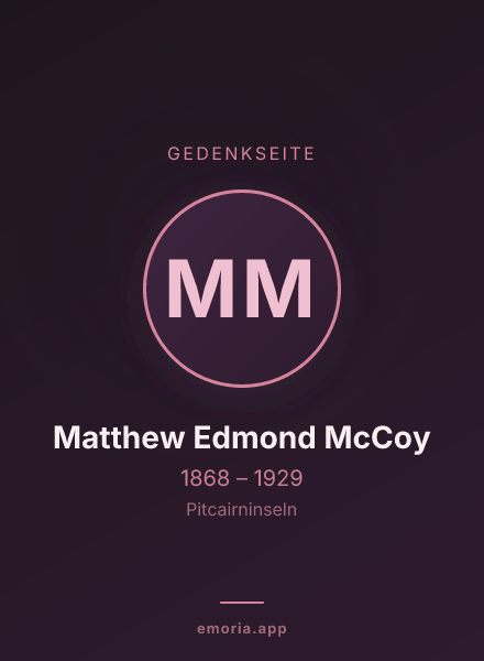 Gedenkportrait von Matthew Edmond McCoy