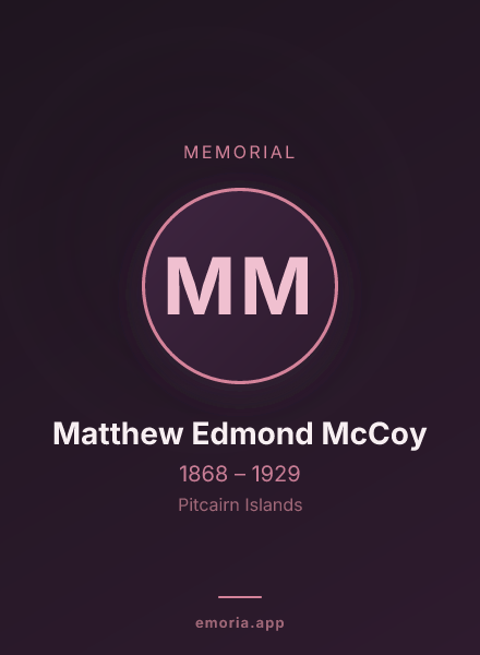 Memorial portrait of Matthew Edmond McCoy