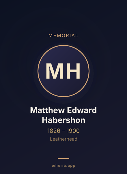 Memorial portrait of Matthew Edward Habershon