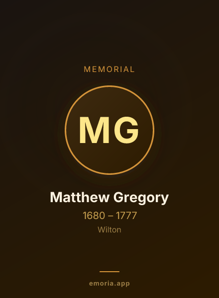 Memorial portrait of Matthew Gregory
