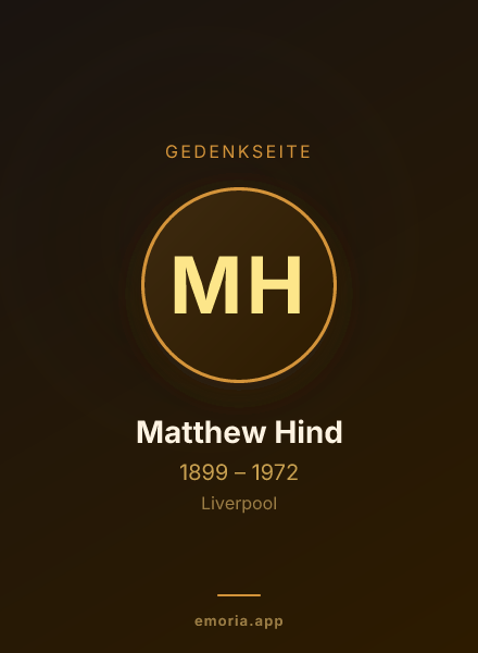 Gedenkportrait von Matthew Hind