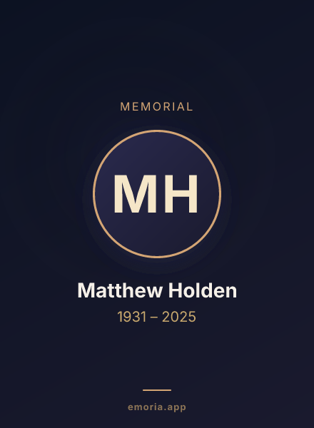 Memorial portrait of Matthew Holden