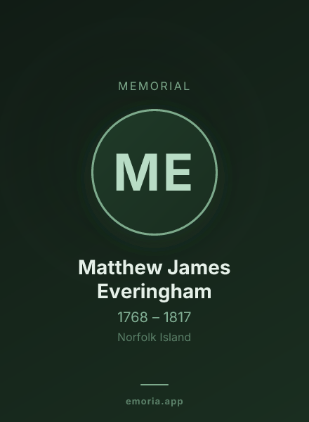 Memorial portrait of Matthew James Everingham