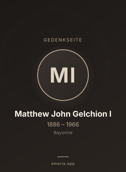 Gedenkportrait von Matthew John Gelchion I