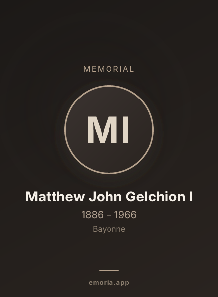 Memorial portrait of Matthew John Gelchion I