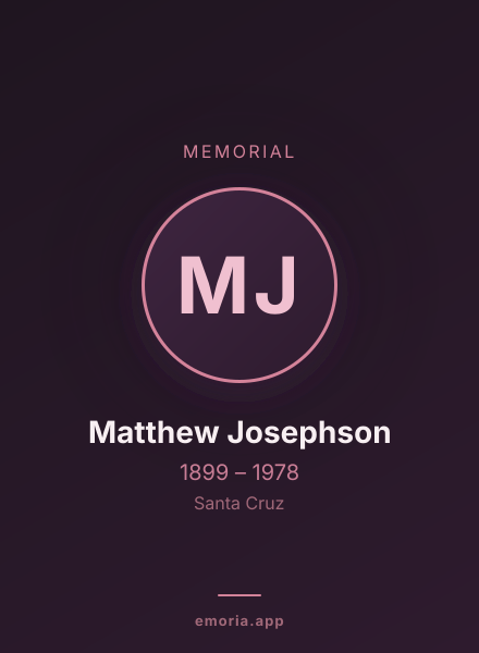 Memorial portrait of Matthew Josephson