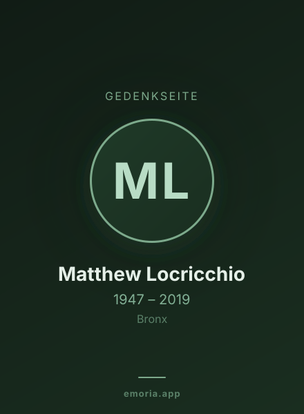Gedenkportrait von Matthew Locricchio