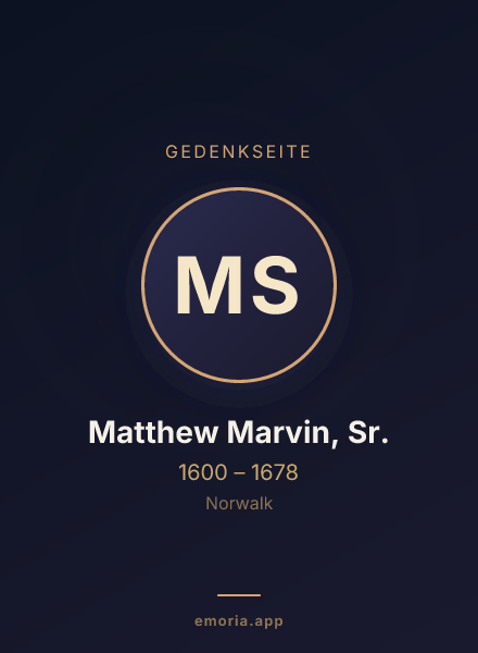 Gedenkportrait von Matthew Marvin, Sr.