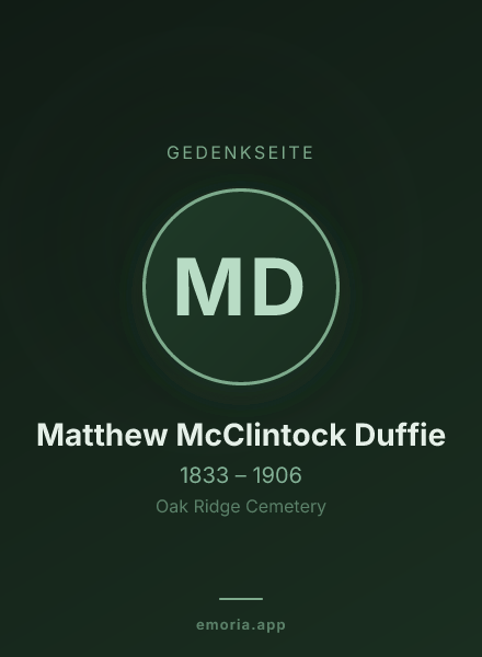 Gedenkportrait von Matthew McClintock Duffie