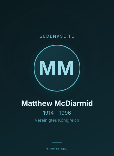 Gedenkportrait von Matthew McDiarmid