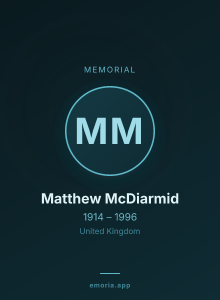 Memorial portrait of Matthew McDiarmid
