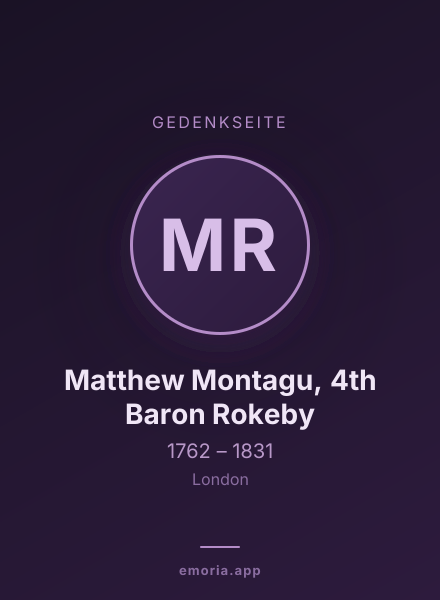 Gedenkportrait von Matthew Montagu, 4th Baron Rokeby