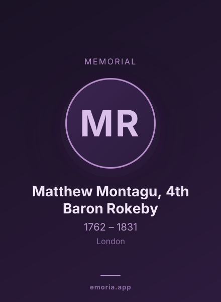 Memorial portrait of Matthew Montagu, 4th Baron Rokeby