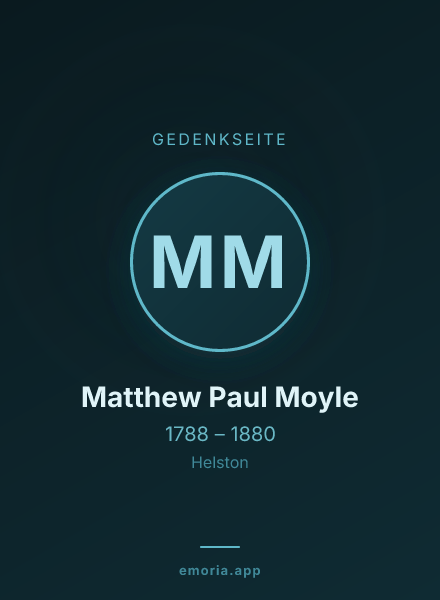 Gedenkportrait von Matthew Paul Moyle